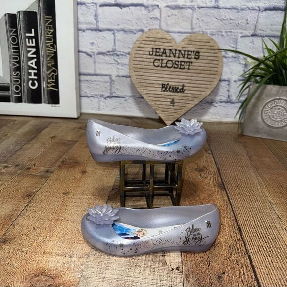 Mini Melissa Other - Melissa x Disney's Frozen Mel Ultragirl Flats, Clear Glitter Jelly Shoes size 1
